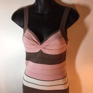Charlotte Russe Camisole Small Top Brown, Cream Pi